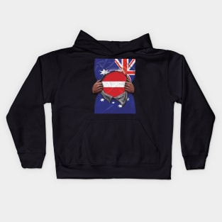 Latvia Flag Australian Flag Ripped - Gift for Latvian From Latvia Kids Hoodie